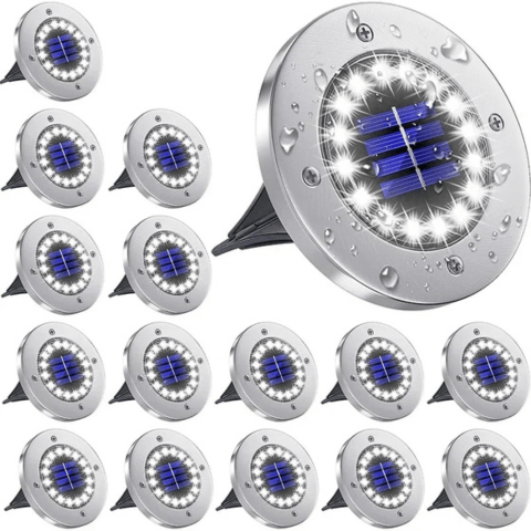 Luminárias Solares de Jardim - 12 LEDs à Prova D'água