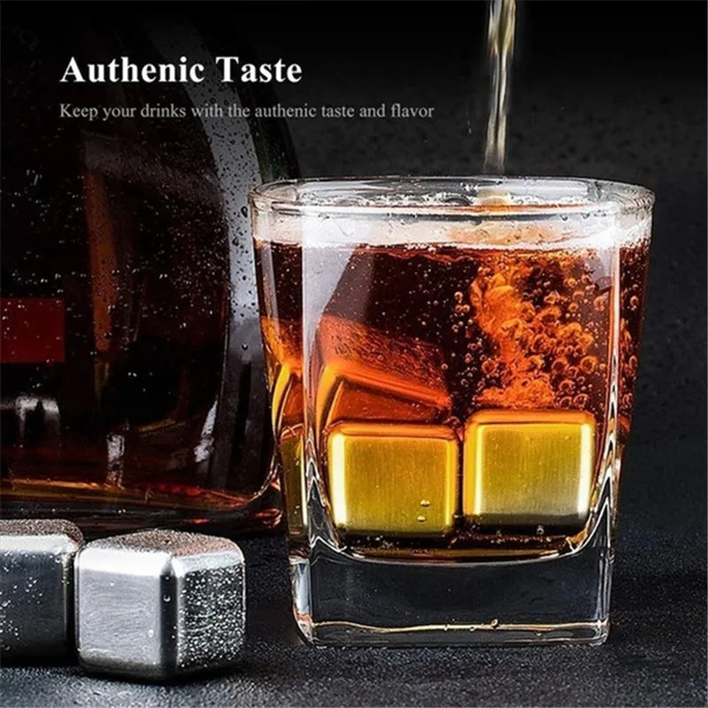 304 Stainless Steel Whiskey Stones Ice Cubes Magic Vodka Wine beer Cooler Bar Natural Whisky Rock Cooler Sipping Chiller Tool