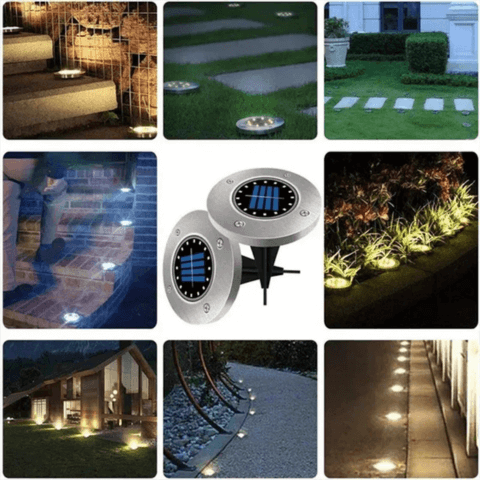 Luminárias Solares de Jardim - 12 LEDs à Prova D'água