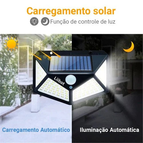 Luminária de Led Solar a Prova de Água com Sensor de Movimento